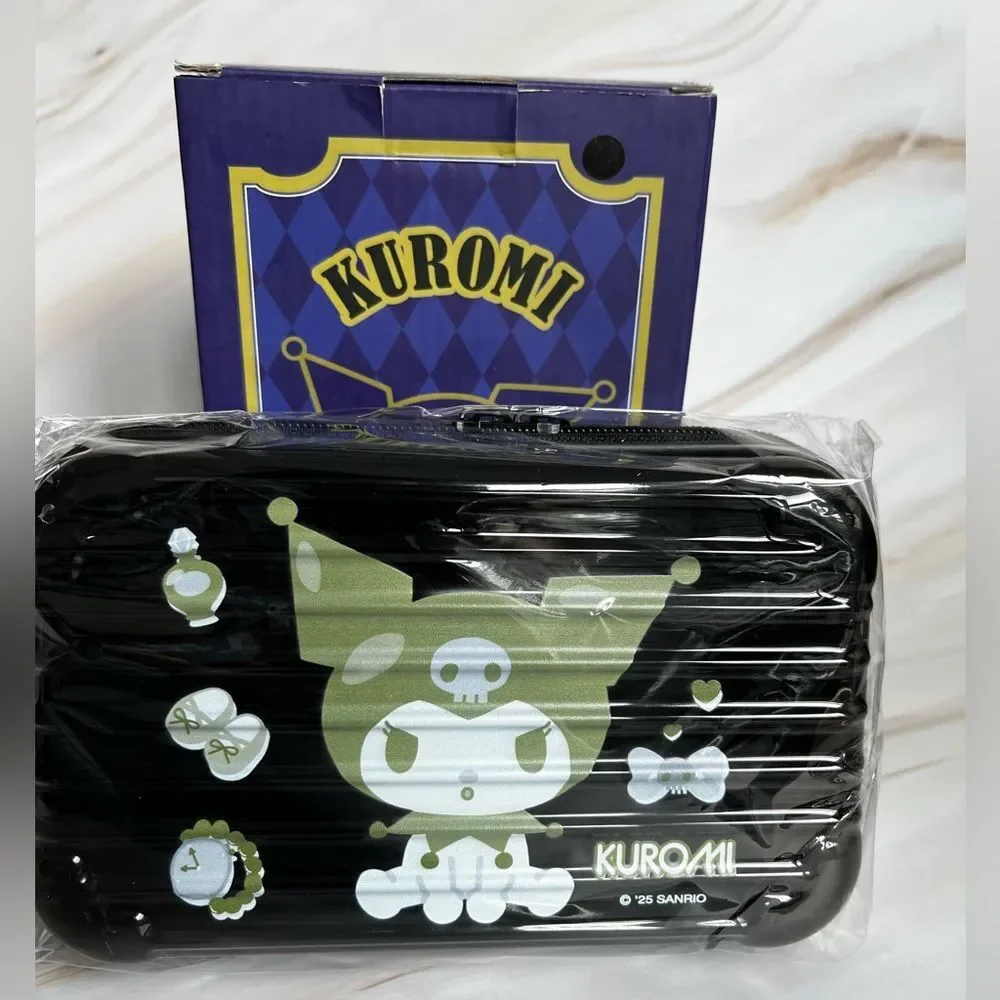Sanrio Kuromi Suitcase Mini Cosmetic Shoulder Bag Front & Back Signature Logo